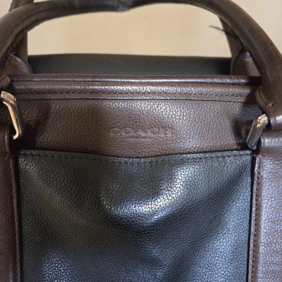 Vintage Coach Black and Brown Leather Tote Bag - Picture 8 of 16